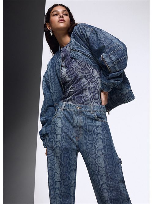 Jeans worker in denim pitonato LIU JO | UF6519D0397/79154